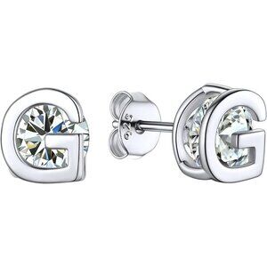 Earrings for  Teen Girl, Yellow Gold/Rose Gold Plated Solid Silver A-Z  Letter